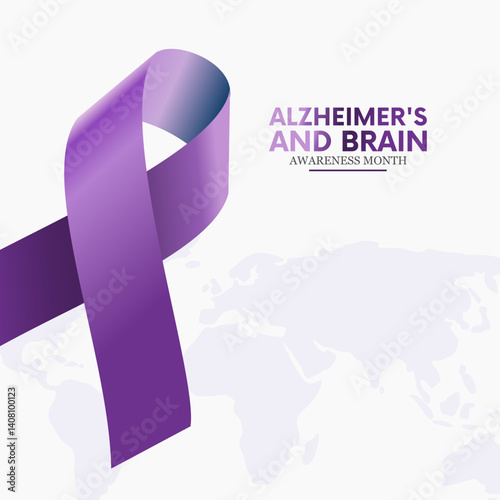 vector graphic of Alzheimer’s and Brain Awareness Month ideal for Alzheimer’s and Brain Awareness Month celebration