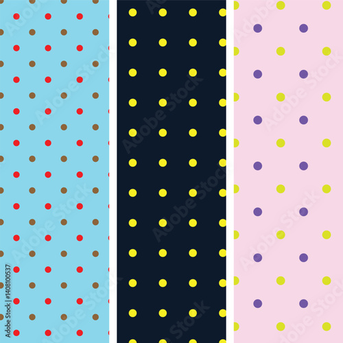 collection of textured polka dot seamless pattern design