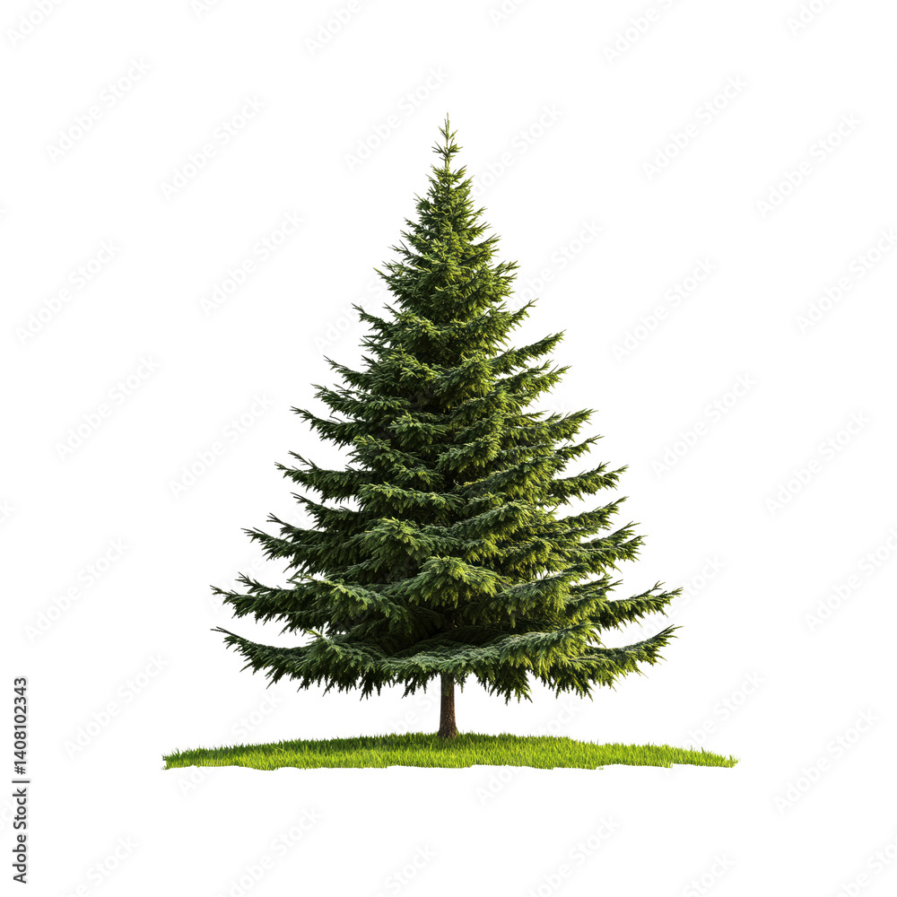 Fototapeta premium Majestic Evergreen Fir Tree Isolated on Transparent Background