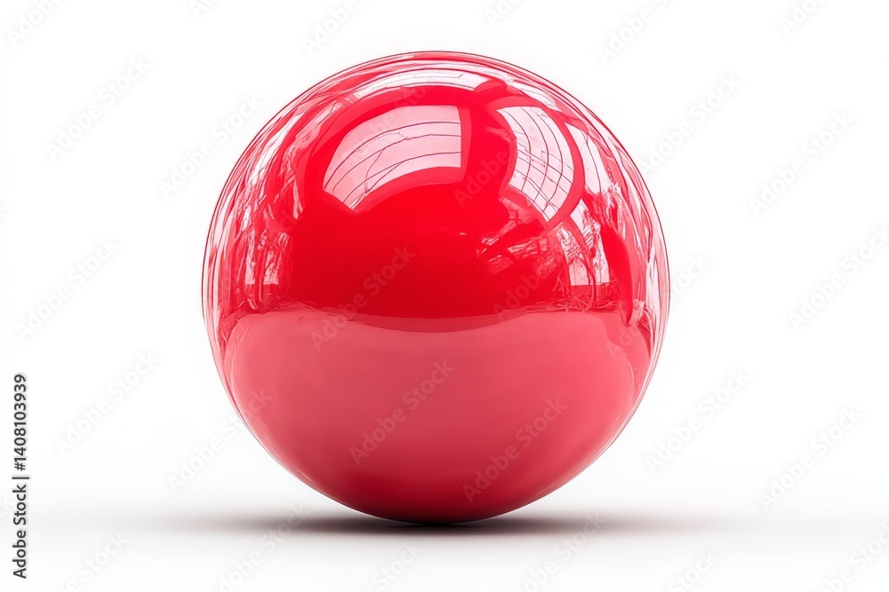 Glossy red sphere reflecting light in a bright, minimalistic environment Glossy red sphere reflecting light in a bright, minimalistic environment