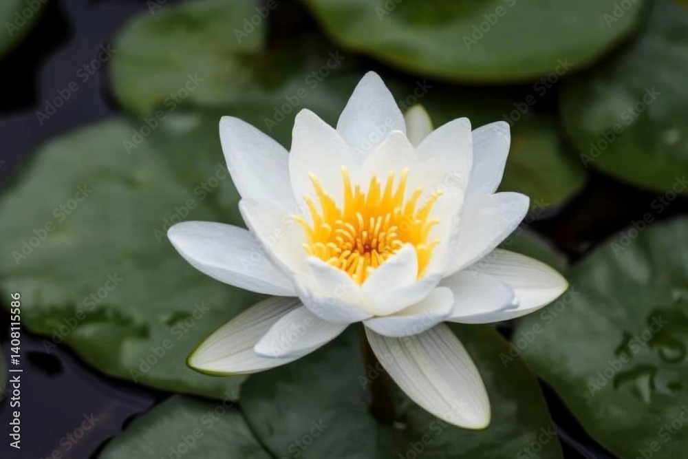 White Water Lily Flower in Bloom White Water Lily Flower in Bloom