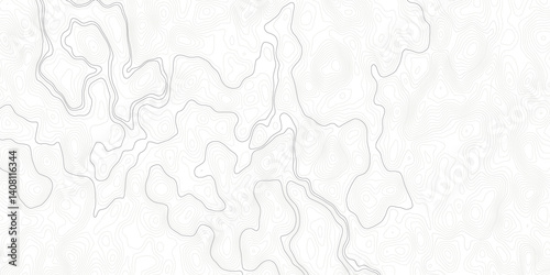 The concept of a conditional geography scheme and the terrain path. Topographic map. Geographic mountain relief. Abstract lines background. Contour maps. Vector illustration.