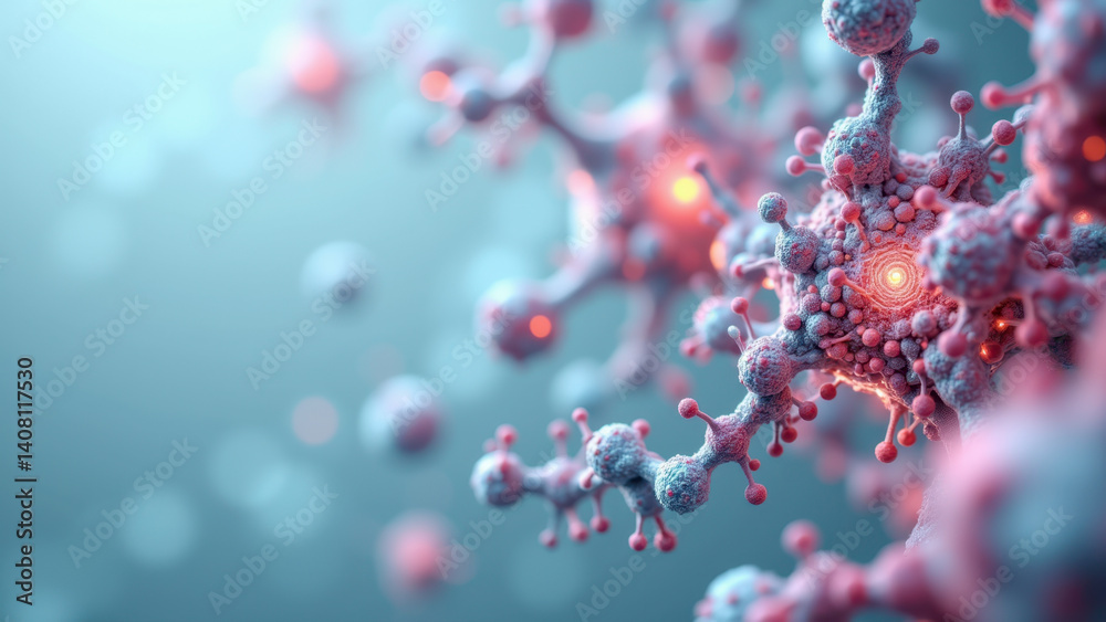 A magnified view of Glucagon-like peptide-1 (GLP-1) molecules showcasing their structure and complexity. A magnified view of Glucagon-like peptide-1 (GLP-1) molecules showcasing their structure and complexity.