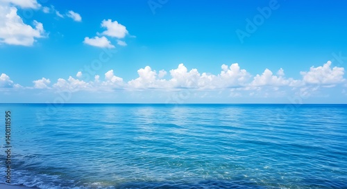 Wallpaper Mural Serene Ocean Horizon: Azure Waters & Sky AI Generated Torontodigital.ca