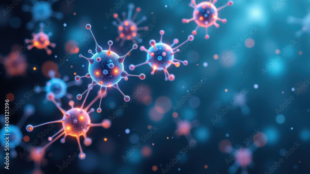 Image depicting a GLP1 molecule with its structure highlighted by blue and pink spheres representing atoms or functional groups. Image depicting a GLP1 molecule with its structure highlighted by blue and pink spheres representing atoms or functional groups.