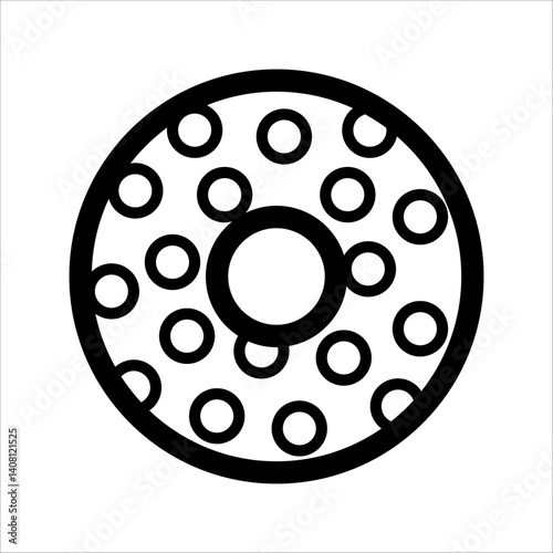 glazed cake with a hole vector icon