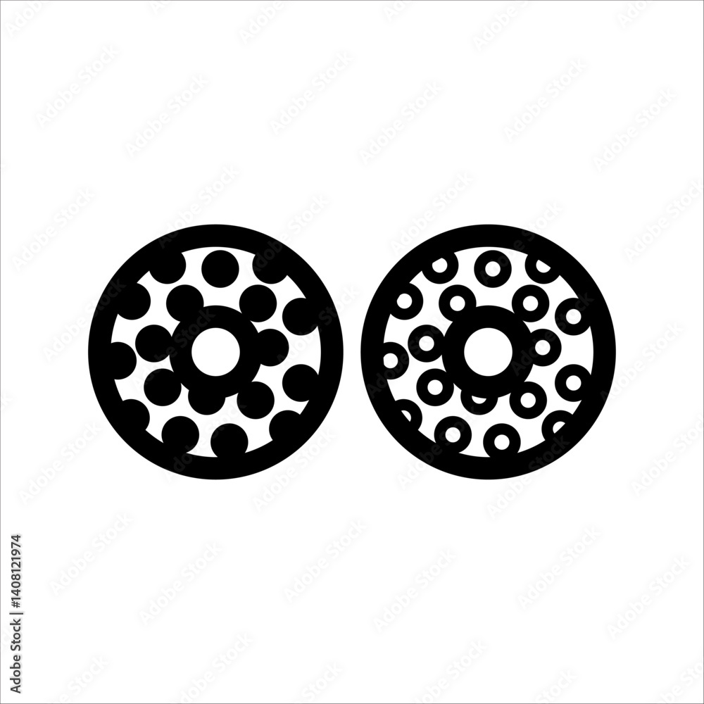 Fototapeta premium glazed cake with a hole vector icon set