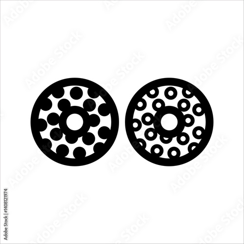 glazed cake with a hole vector icon set