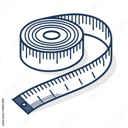 Unrolling Measuring Tape Vector Icon Animation