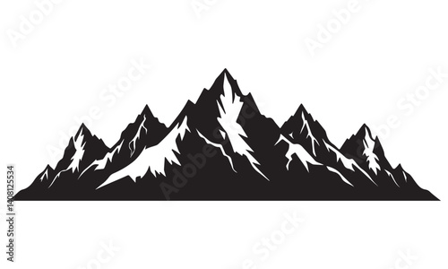 Mountain Landscape Silhouette Vector Illustration