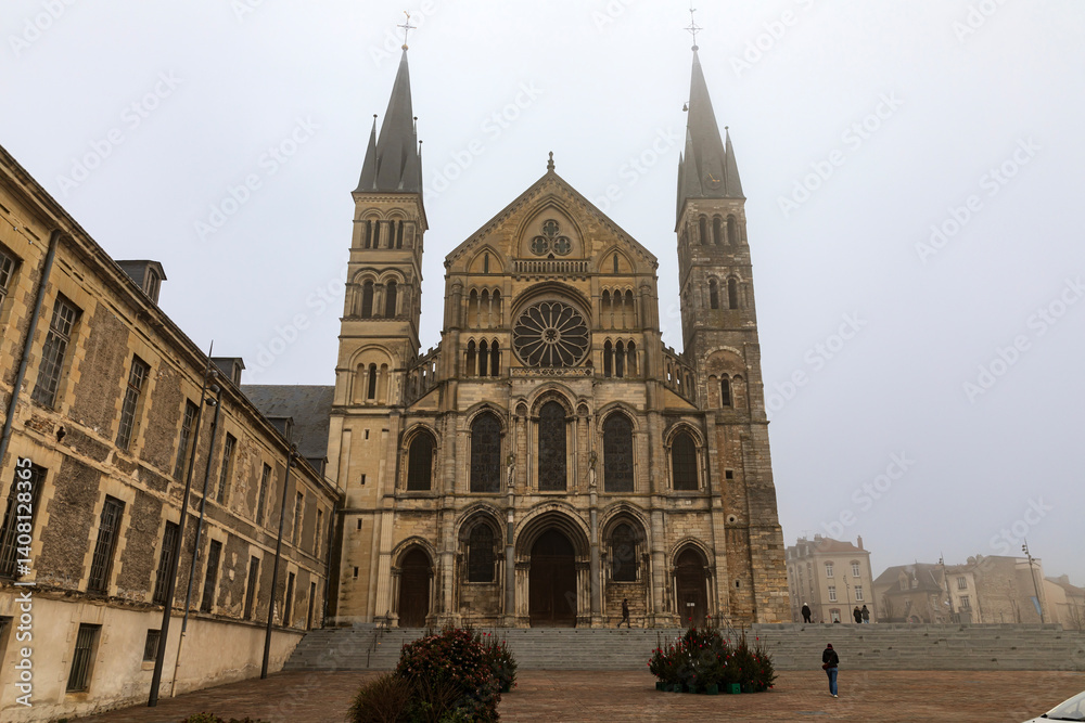 Naklejka premium Christmas fog. Reims