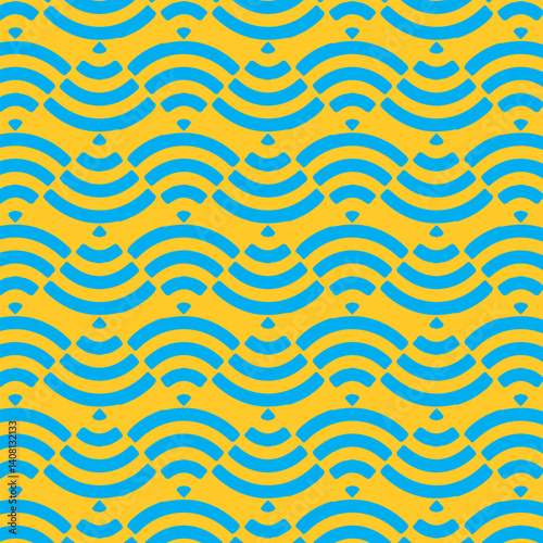 Seamless pattern with wi-fi icon. Horizontal  wi-fi signal design for pattern and background. Signal wave icon. wave pattern. Wireless symbol. Vector illustration.