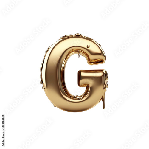 Melted Gold Letter G Luxury 3D Alphabet