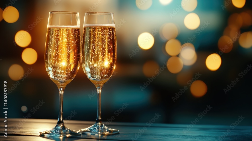 This eye-catching image features two sparkling champagne flutes, radiating a festive ambiance that enhances the atmosphere of celebration and shared joy. This eye-catching image features two sparkling champagne flutes, radiating a festive ambiance that enhances the atmosphere of celebration and shared joy.