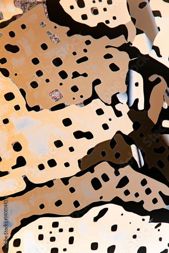 Abstract patterns of liquid crystals under a microscope
