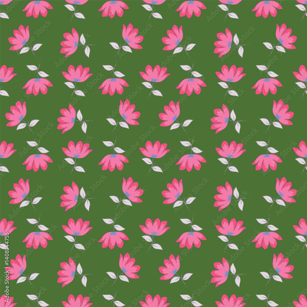 Fototapeta premium seamless flower pattern on background
