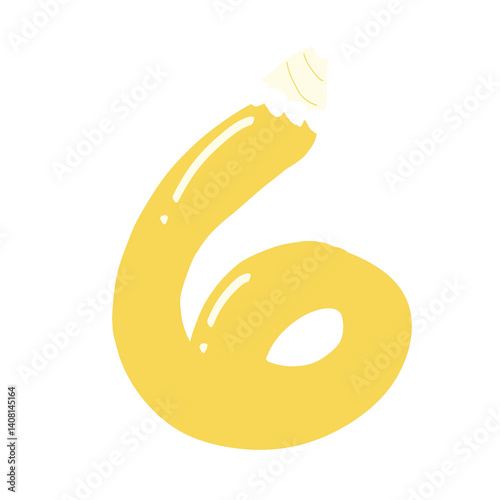 vector illustration of number six