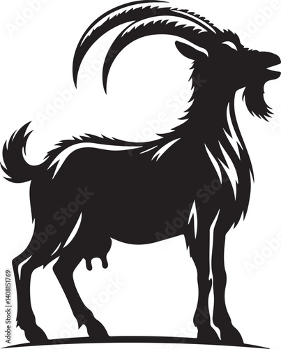 A silhouette goat vector design