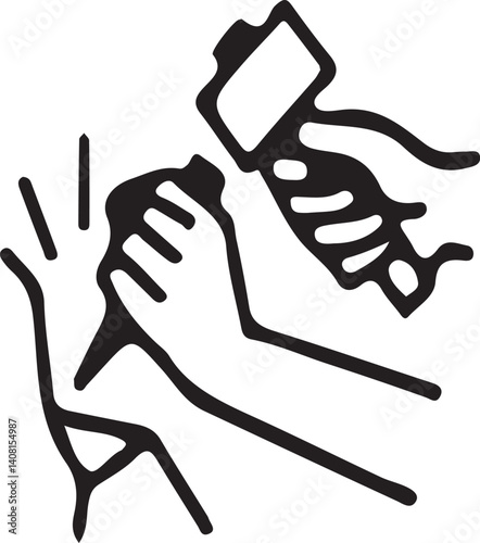 hand with hammer, hammering, fixing nail