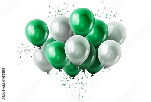 colorful balloons on the white background