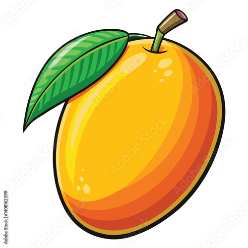 Vibrant cartoon mango illustration