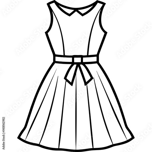 Minimal Sundress Vector Illustration on White Background