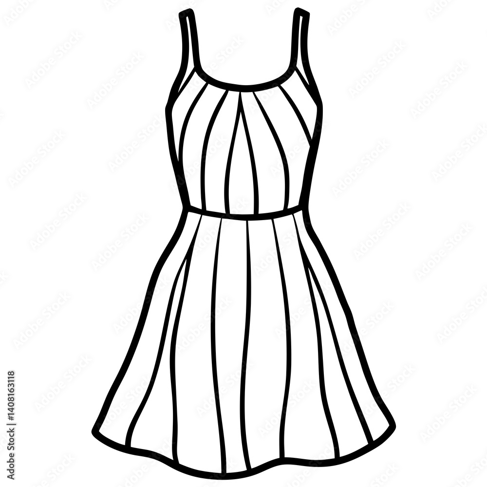 Minimal Sundress Vector Illustration on White Background Minimal Sundress Vector Illustration on White Background