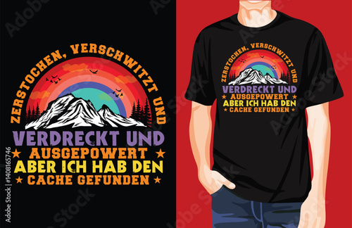 Retro sunset mountain t-shirt design unique idea