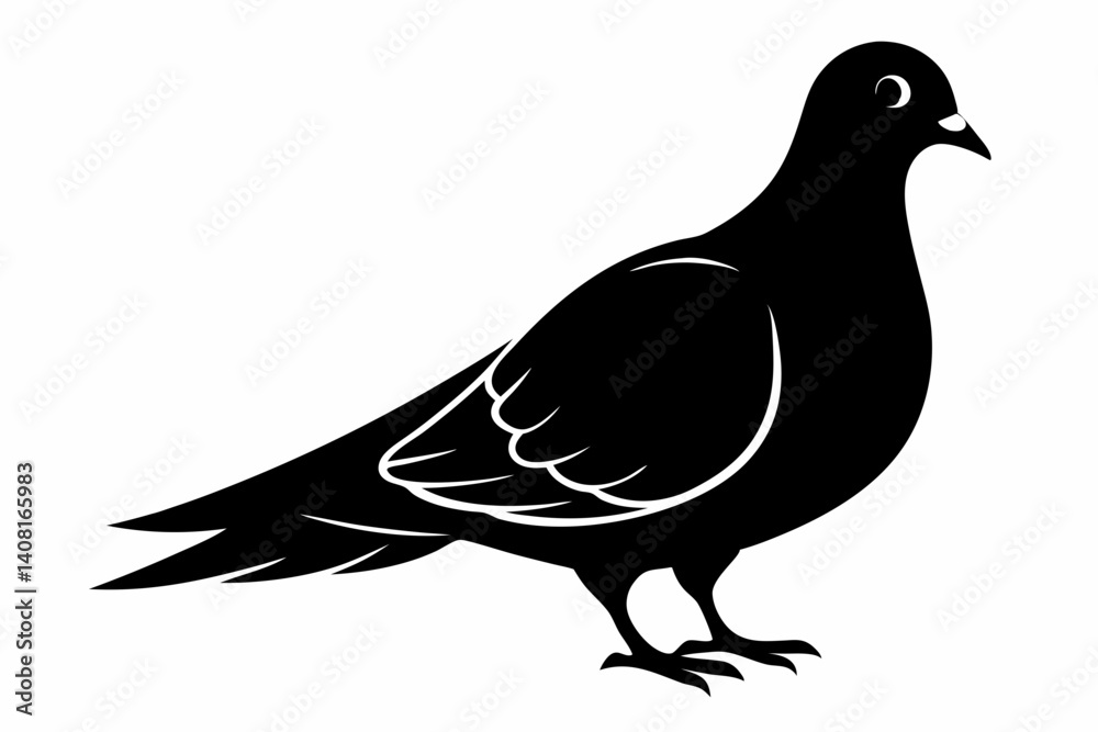 Obraz premium Mourning dove silhouette black vector