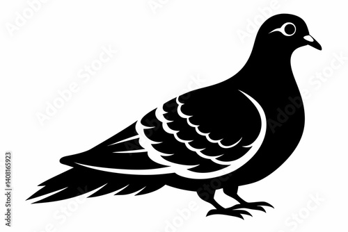 Mourning dove silhouette black vector