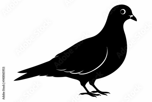 Mourning dove silhouette black vector