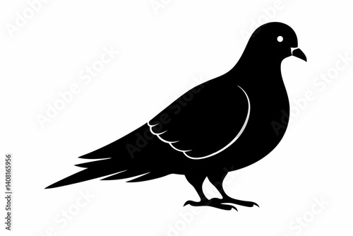 Mourning dove silhouette black vector