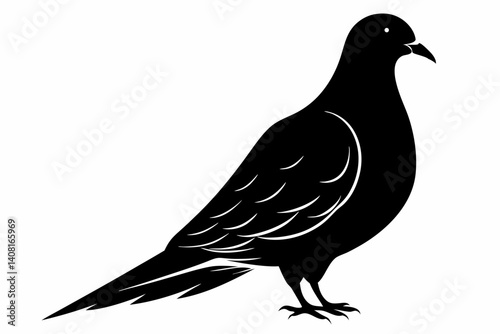 Mourning dove silhouette black vector