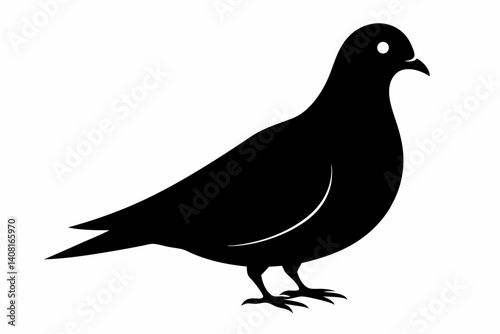 Mourning dove silhouette black vector