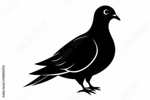 Mourning dove silhouette black vector