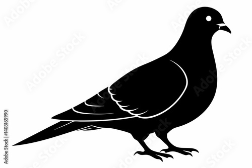 Mourning dove silhouette black vector