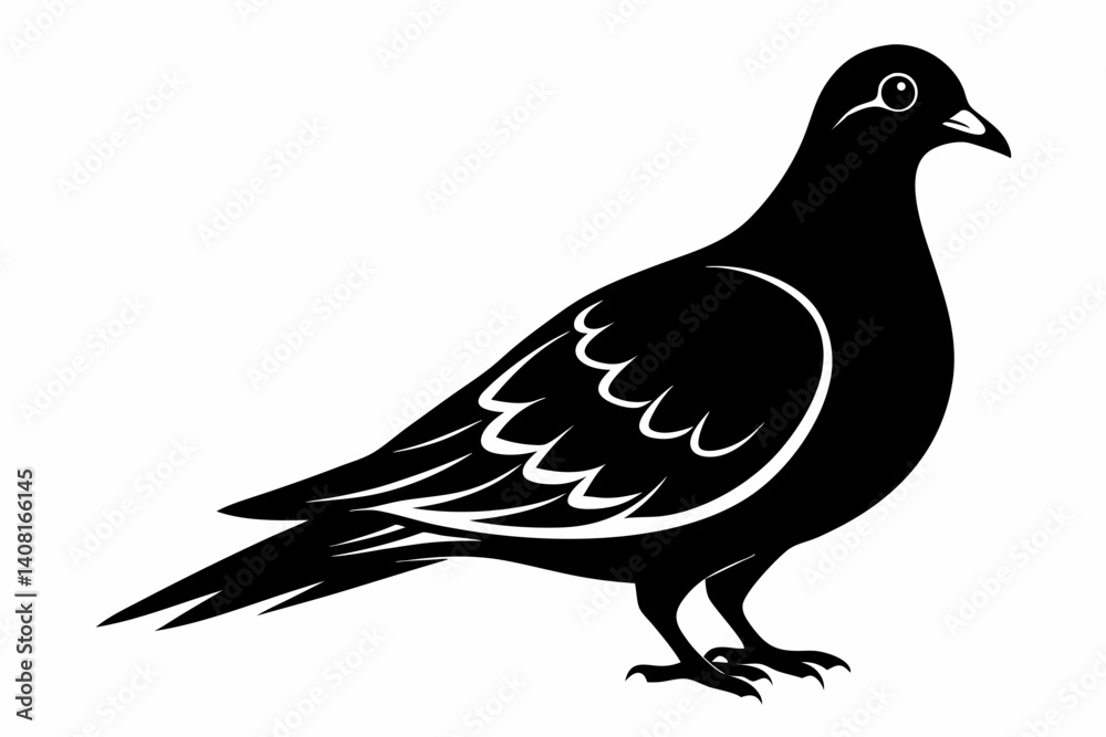 Obraz premium Mourning dove silhouette black vector