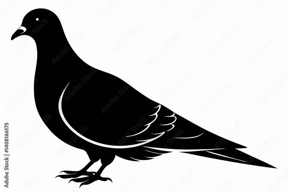 Fototapeta premium Mourning dove silhouette black vector
