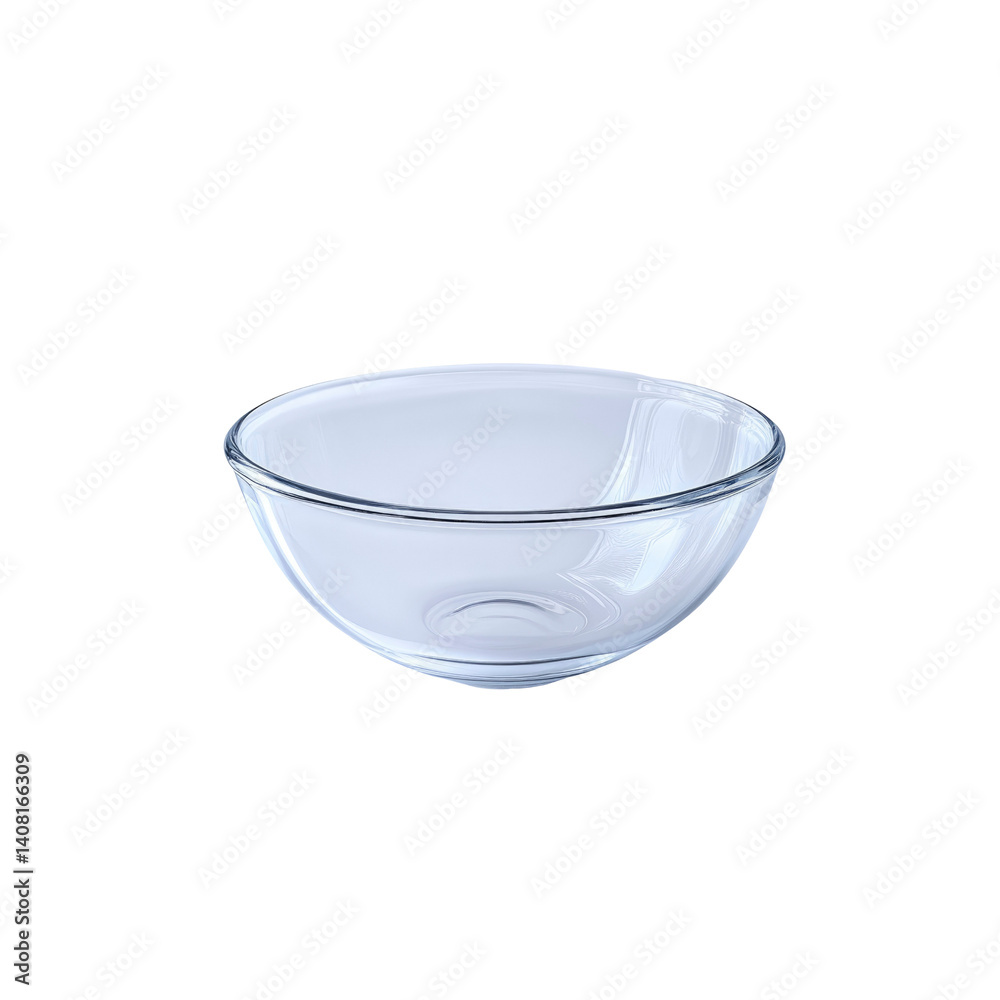 Empty Glass Mixing Bowl on Transparent background