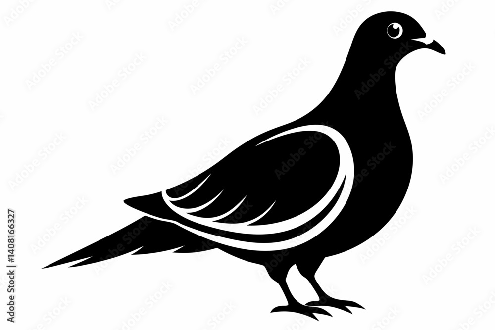 Obraz premium Mourning dove silhouette black vector