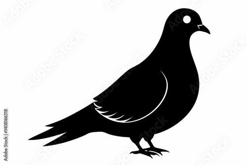 Mourning dove silhouette black vector