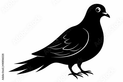 Mourning dove silhouette black vector