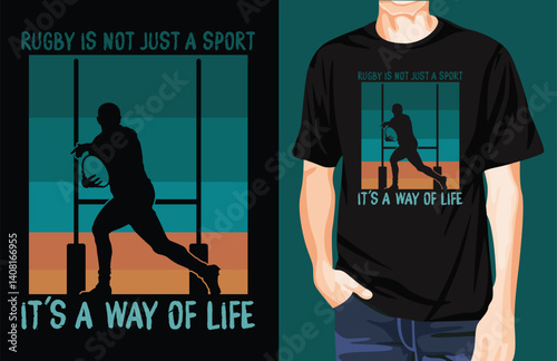 Rugby life retro t-shirt design unique idea