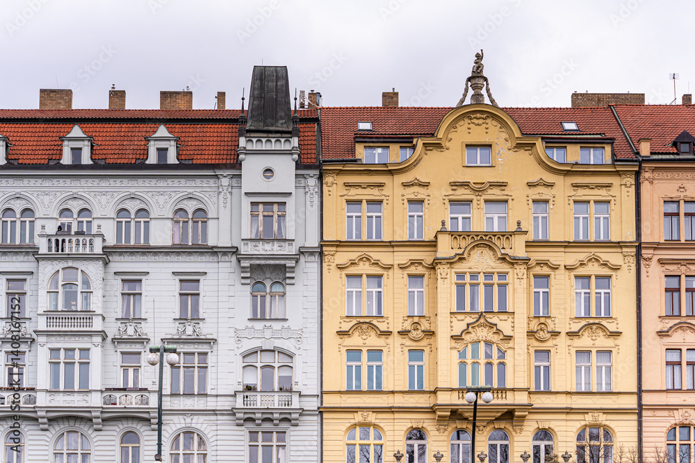 Classic Prague Architecture Showcasing Historical Facades Classic Prague Architecture Showcasing Historical Facades