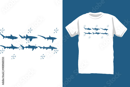 Sharks set t-shirt design