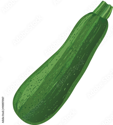 green zucchini isolated on white
