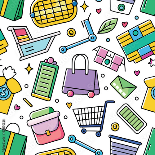 Cute Shopping and Travel Pattern