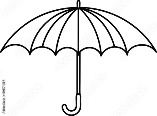 Open Umbrella outline illustration