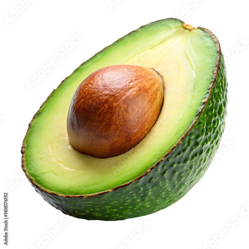 Acado fresh avocado  slice of avocado isolated on white backgroundvo