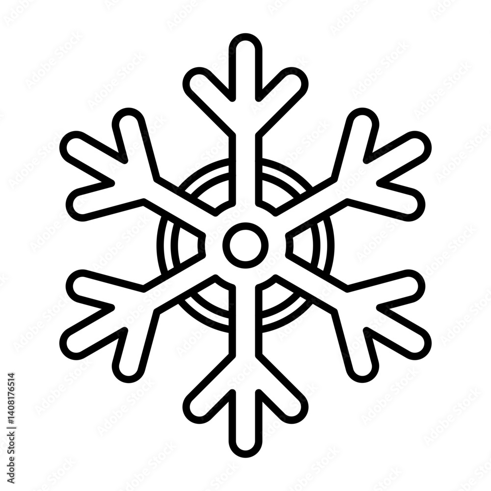 Snowflake Vector Line Icon Design Snowflake Vector Line Icon Design